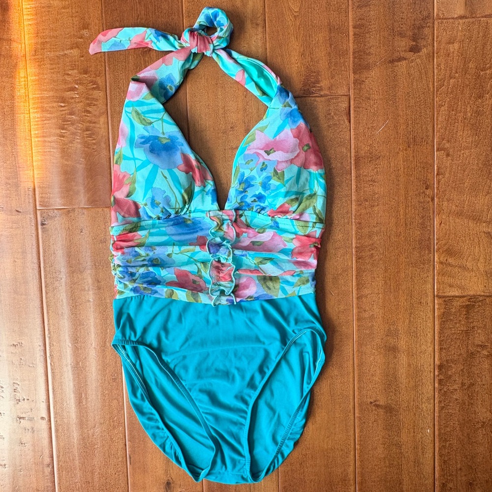 90s Vintage One-Piece‎ Swimsuit by Mainstream Size 14 USA